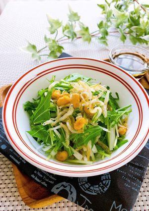 水菜とじゃこのサラダ★ポン酢ドレッシング-レシピのメイン写真