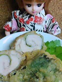 リカちゃん♡しそとり天丼ꕤ*.゚-レシピのメイン写真