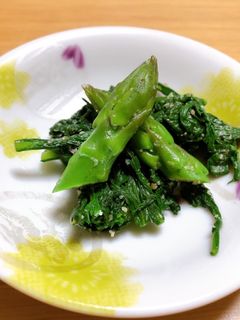 春菊とアスパラの和え物-レシピのメイン写真