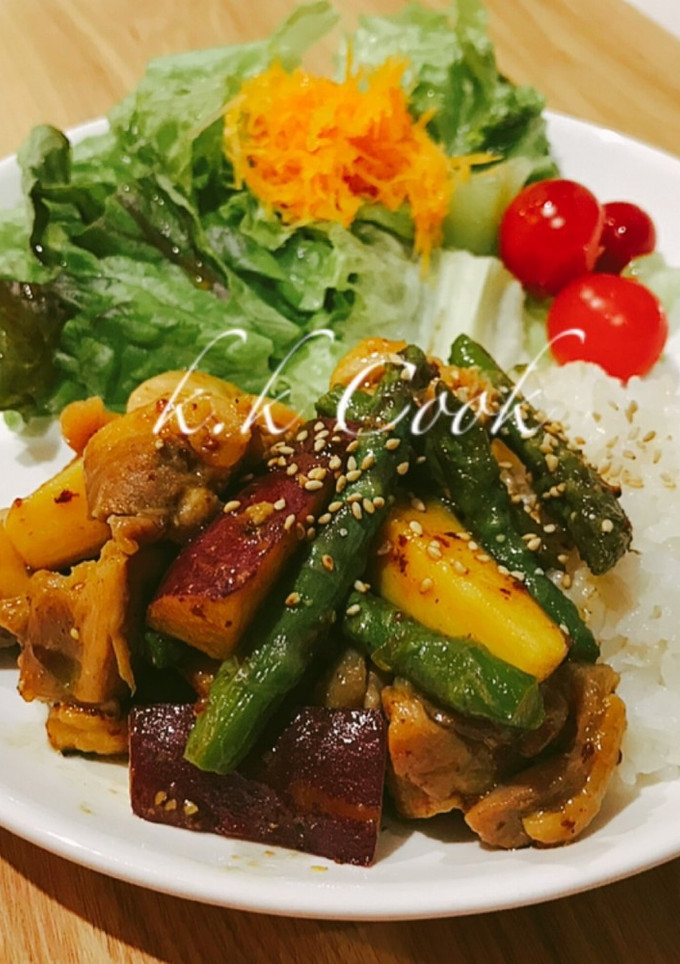 簡単！鶏肉とさつま芋のワンプレート飯-レシピのメイン写真