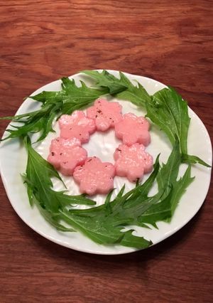 水菜を置くだけ、リース風-レシピのメイン写真