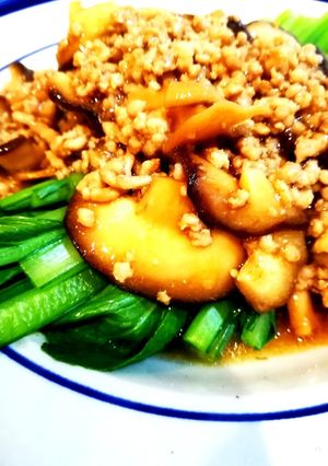 中華東北料理　椎茸とチンゲン菜（小松菜）-レシピのメイン写真