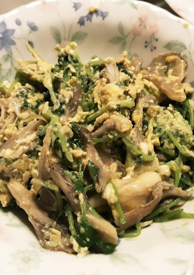 まいたけと豆苗の卵とじ-レシピのメイン写真