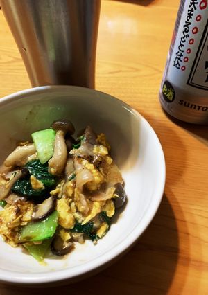 チンゲン菜と豚バラ、卵のオイスター炒め-レシピのメイン写真