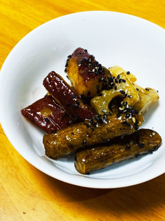 さつまいもとれんこんとごぼうの甘辛炒め-レシピのメイン写真