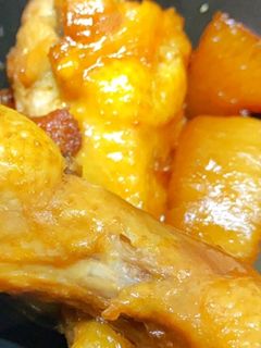 圧力鍋で時短!鳥手羽と大根のこってり煮☆-レシピのメイン写真