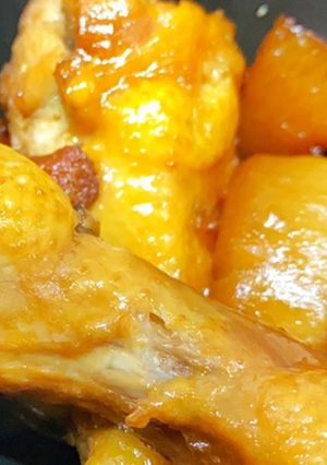 圧力鍋で時短！鳥手羽と大根のこってり煮☆-レシピのメイン写真