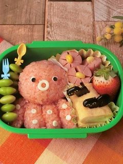 材料4つ★タコのデコおにぎり弁当-レシピのメイン写真