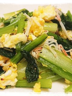 小松菜とカニカマの卵の炒め物-レシピのメイン写真