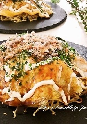 菜の花と豚肉の広島風お好み焼き-レシピのメイン写真