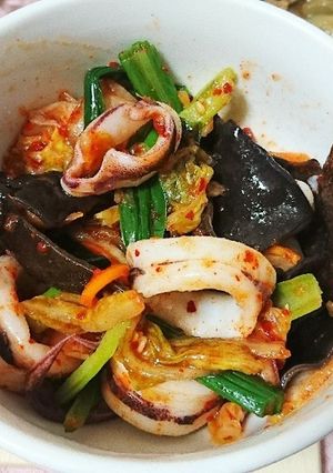 簡単☆行者にんにくとヤリイカのキムチ和え-レシピのメイン写真