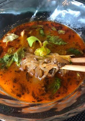 高菜そぼろ春雨の辛〜いスープ-レシピのメイン写真