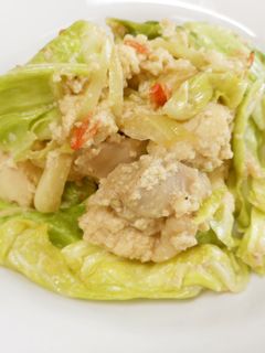 春キャベツと豆腐の味噌炒め♪めっけ-レシピのメイン写真
