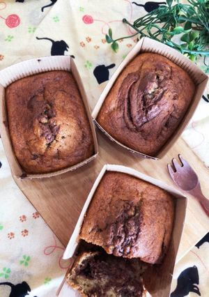 チョコとバナナの♡マーブルパウンドケーキ-レシピのメイン写真