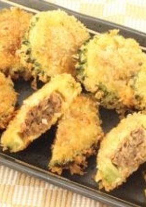 ゴーヤーのうま辛肉味噌詰めフライ-レシピのメイン写真