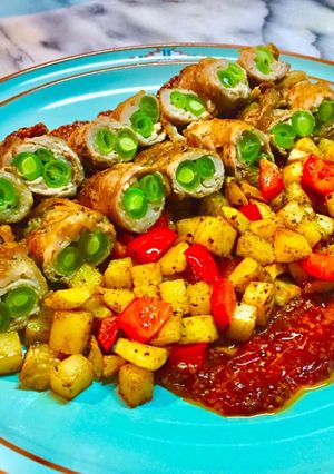 2392インゲン豚肉巻きマスタードソース-レシピのメイン写真