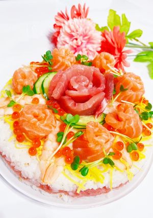 お誕生日に♪ちらし寿司ケーキ-レシピのメイン写真
