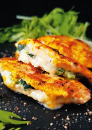 ほうれん草とチーズの鳥むね肉はさみ焼き-レシピのメイン写真