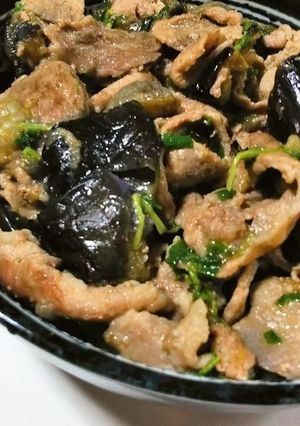 簡単♪豚肉とナスのめんつゆ柚子胡椒炒め-レシピのメイン写真