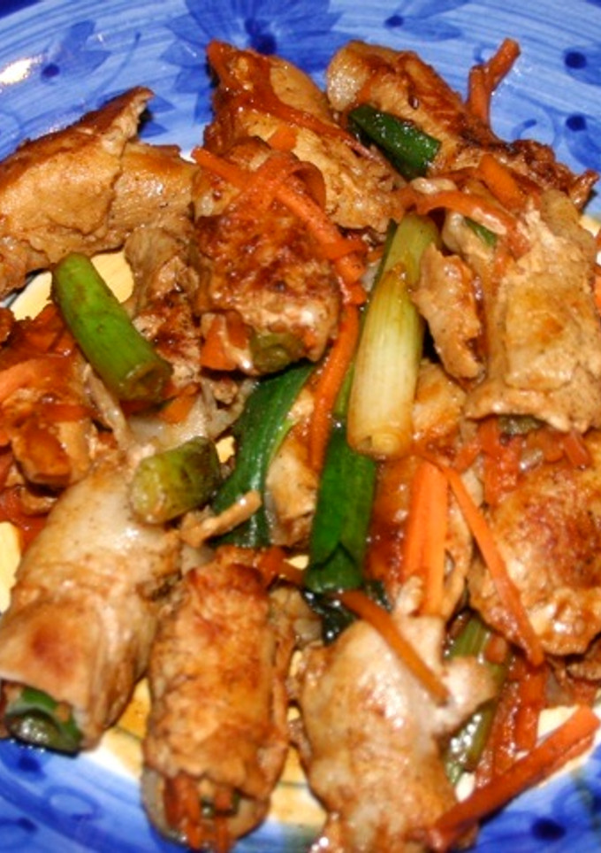 焼き肉のタレで☆簡単薄切り肉の野菜巻き♪-レシピのメイン写真