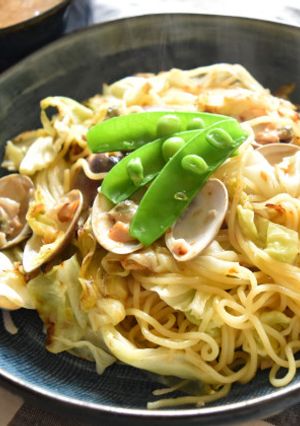 ハマグリとキャベツのぺペロン焼きそば-レシピのメイン写真