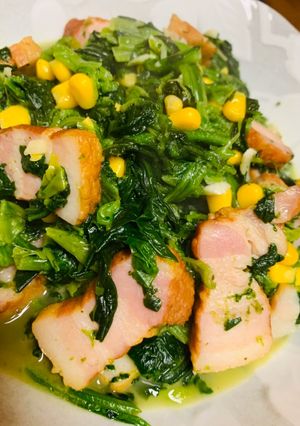 厚切りベーコンとほうれん草のソテー-レシピのメイン写真