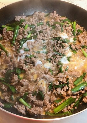我が家の大好物ニラミンチのおかず-レシピのメイン写真