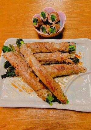 苦味が旨味に❤️なばなの肉巻き-レシピのメイン写真