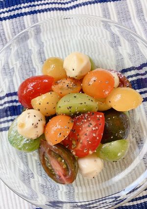 カラフルミニトマトとチーズのハニーマリネ-レシピのメイン写真