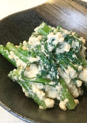 大人数でも!春菊といんげんの白和え♪-レシピのメイン写真