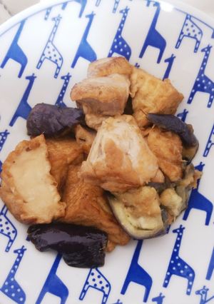 鶏肉と厚揚げとナスのおかず-レシピのメイン写真