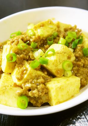 豚ミンチ玉ねぎ豆腐★カレー味の麻婆豆腐。-レシピのメイン写真