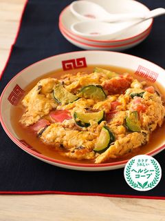 トマトとズッキーニのかに玉炒め-レシピのメイン写真