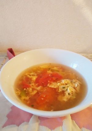 簡単♪トマトと卵とあおさの優しいスープ-レシピのメイン写真
