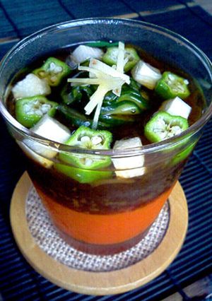 1日分の野菜で☆トマト羹ともずく酢の前菜-レシピのメイン写真