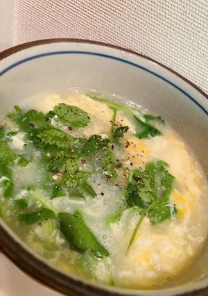 パクチー愛してエスニックたまごスープ-レシピのメイン写真