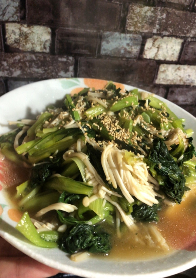 小松菜とえのきのにんにく醤油-レシピのメイン写真
