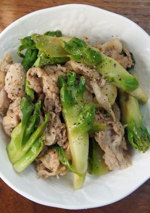 蕾菜と豚肉のオイスター炒め-レシピのメイン写真