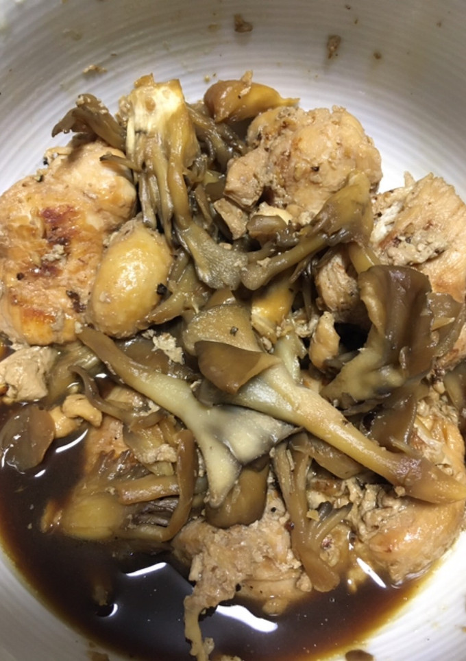 鶏胸肉と舞茸のにんにくしょうが焼き-レシピのメイン写真