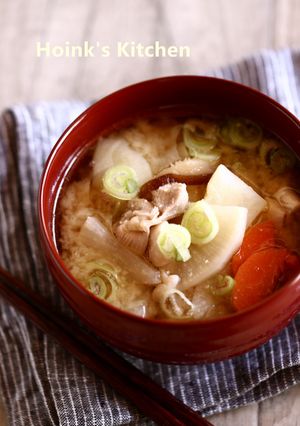 鶏肉と根菜のお味噌汁-レシピのメイン写真