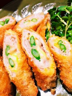 簡単!アスパラの豚肉まきまきフライ♡-レシピのメイン写真