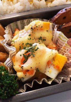 お弁当のあと1品♪春色♡鮭たまカップ-レシピのメイン写真