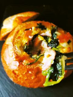 ほうれん草のパンカップ&パンキッシュ-レシピのメイン写真