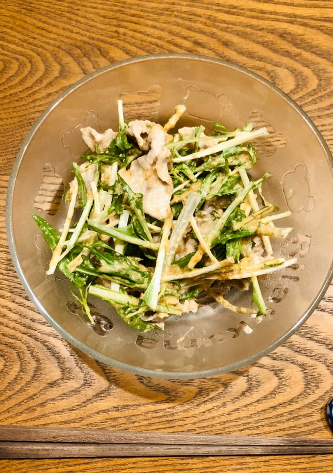 豚肉と水菜のごまだれ和え-レシピのメイン写真