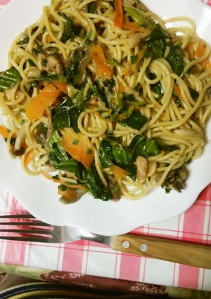 若鶏と野菜の味噌マヨソースパスタ-レシピのメイン写真