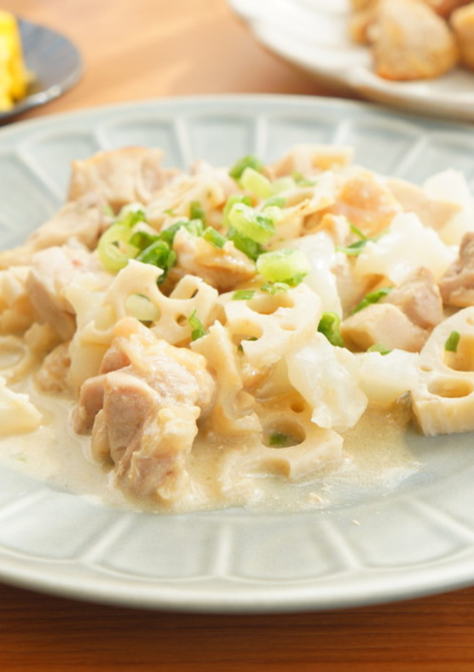 鶏肉と蓮根とこんにゃくのわさびマヨソテー-レシピのメイン写真