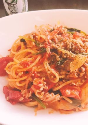 トマトとほうれん草の手抜きパスタ-レシピのメイン写真