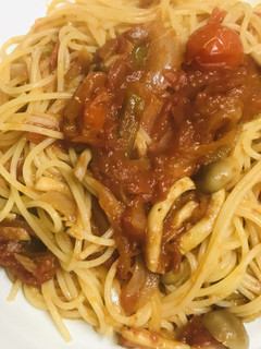 トマト缶ベースの野菜トマトソースパスタ-レシピのメイン写真