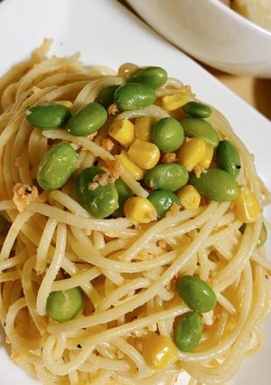 鮭フレークとコーン枝豆の冷パスタ-レシピのメイン写真