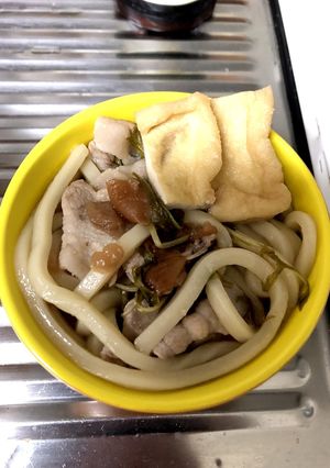 水菜と梅肉うどん-レシピのメイン写真